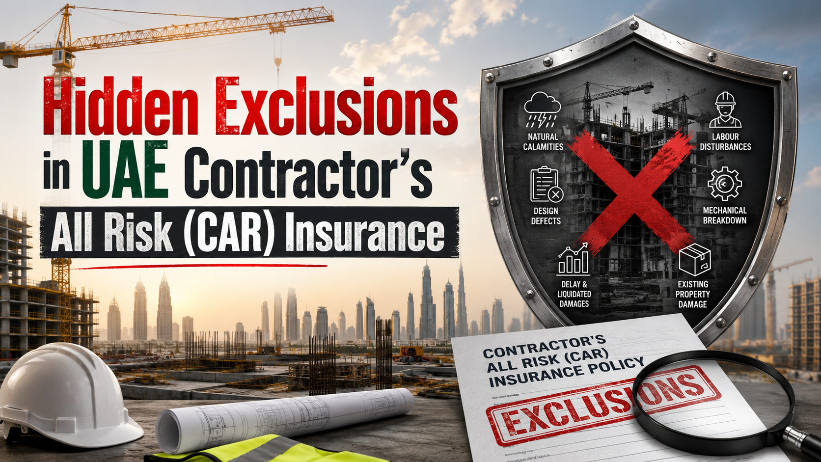 Hidden Exclusions in UAE Contractor’s All Risk (CAR) Insurance: What Contractors Need to Know Before a Claim